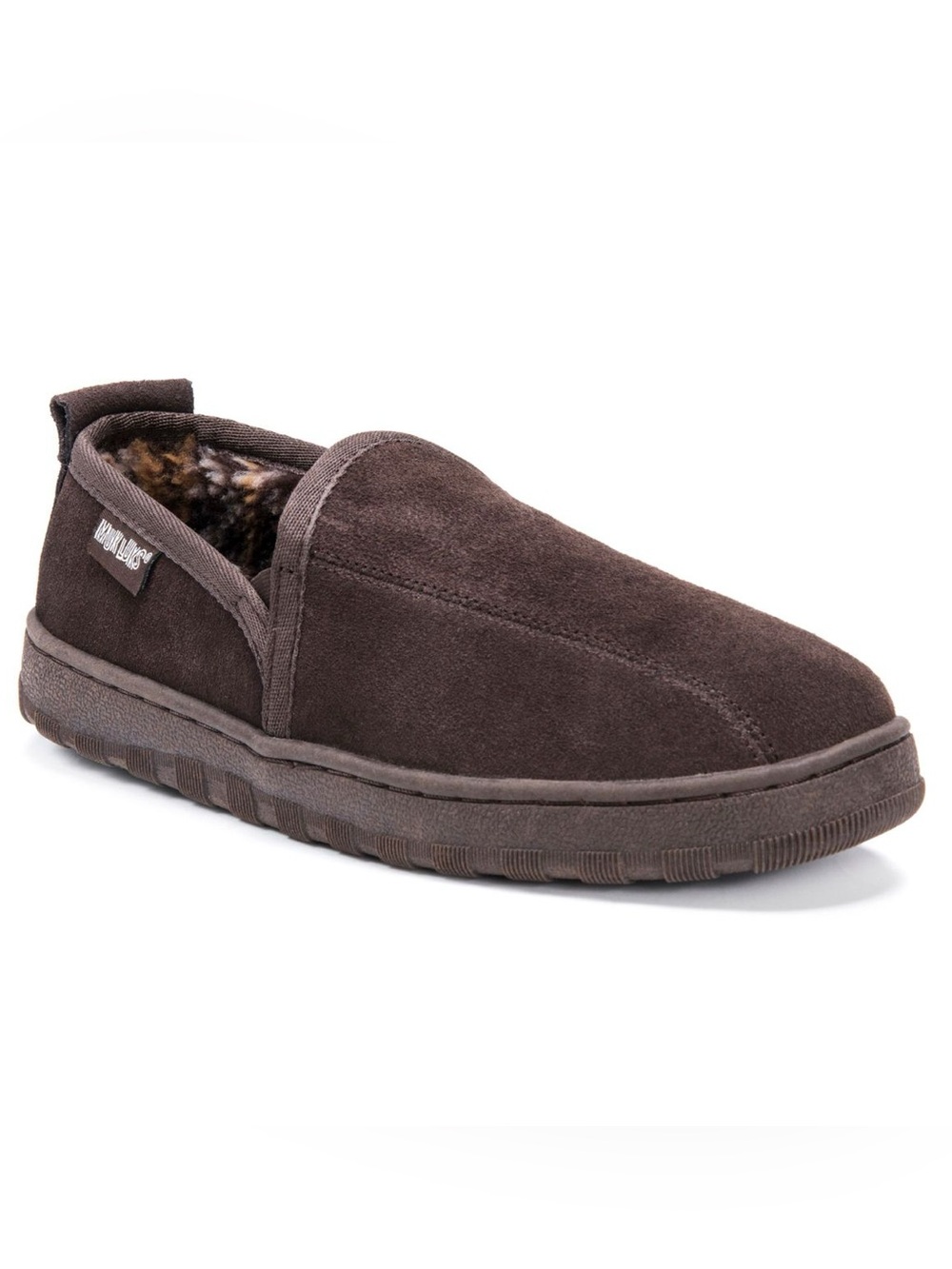 NWT Muk Luks Eric Genuine Suede Brown Slip On Slipper